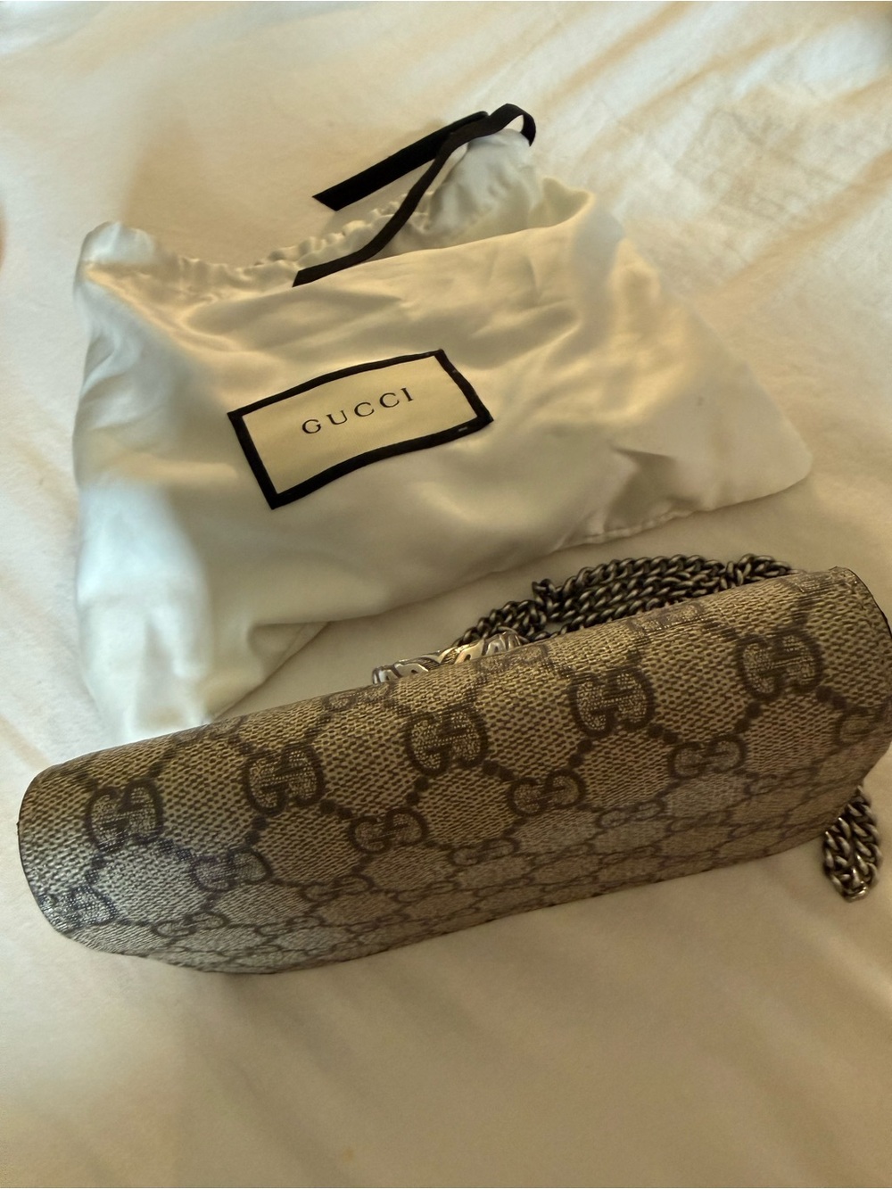 Gucci Beige GG Supreme Dionysus Shoulder Bag - Picture 4 of 4
